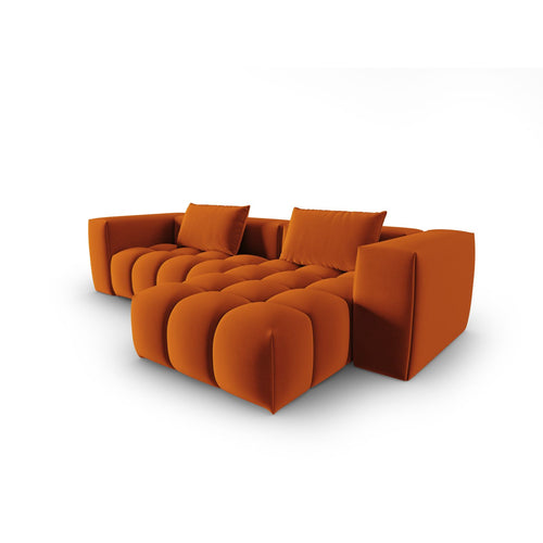 Cosmopolitan Design - Modulaire hoekbank rechts Verona 3-zits, flueel terracotta - 145x260x70cm