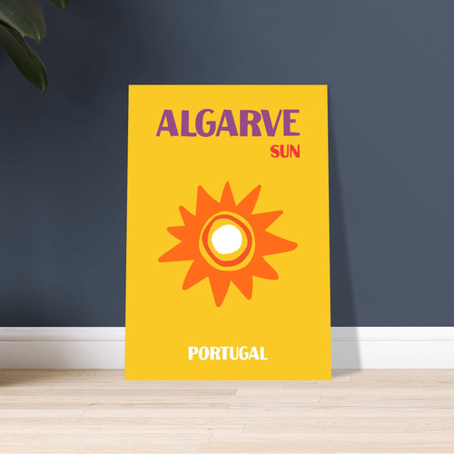 Artfulprints Poster met Lijst Portugal - Algarve   - 70x100 cm - Geel