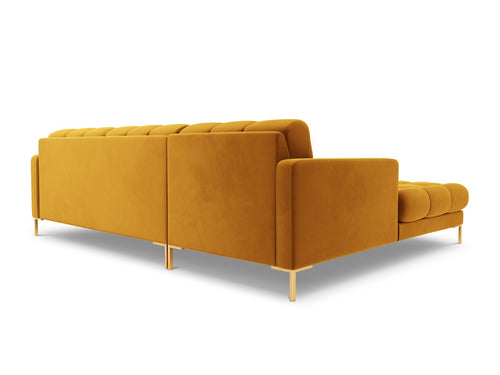 Cosmopolitan Design linker hoekbank Bali 5-zits, flueel, geel - 185x293x75cm