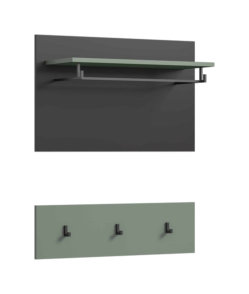 Furnilux Wandgarderobe Canu 73x80x27 cm in basalt grijs en Smoke Green Nb - vtwonen shop