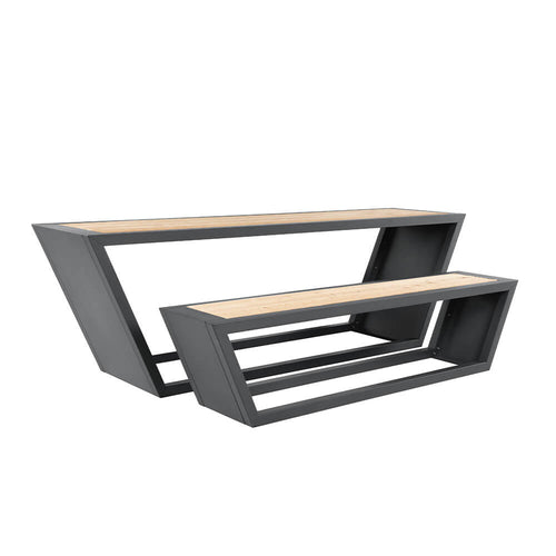 HOME DELUXE Stalen zitset KOBON antraciet - Made in Germany - 1 x bank + 1 x tafel
