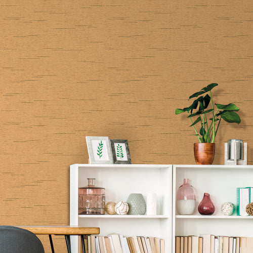 Sanders & Sanders behang geweven structuur oranje - 53 cm x 10 m - 640540 - vtwonen shop