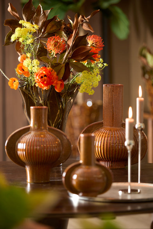 Light & Living vaas MELNIK - 31.5x21.5x38.5cm - bruin - vtwonen shop