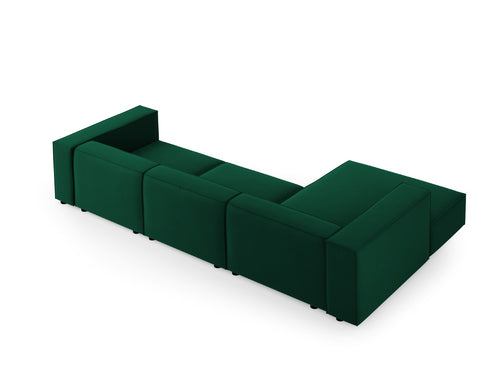 Cosmopolitan Design linker hoekbank Arendal 4-zits, flueel, flessengroen - 166x284x70cm