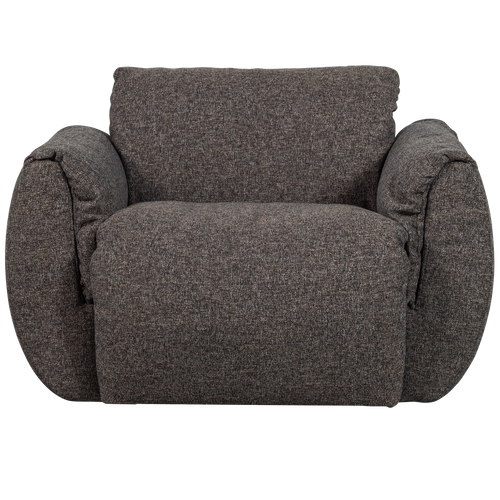 WOOOD draaifauteuil Baggy - Geweven Stof - Warmgrijs Melange - 81x104x84 - vtwonen shop