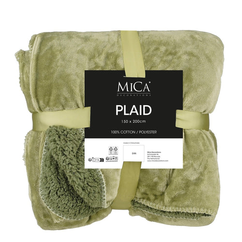 Mica Decorations Mardy Fleece Plaid - L200 x B150 cm - Lichtgroen