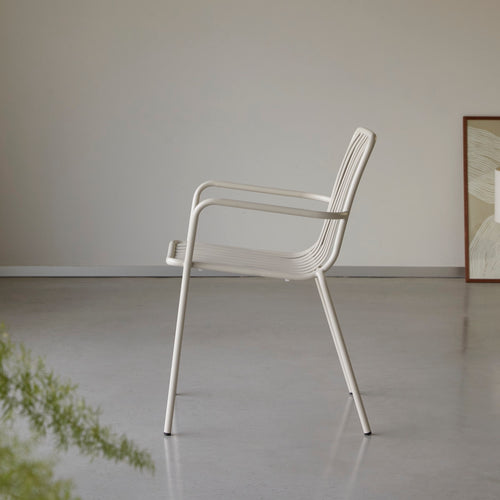 Tikamoon Metalen fauteuil in crèmekleur - Beige