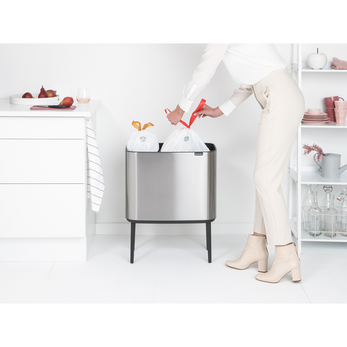 Brabantia Bo Touch Bin, met 2 binnenemmers, 11 + 23 liter - Matt Steel Fingerprint Proof