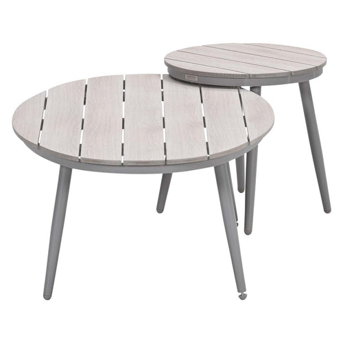Garden Impressions bijzettafels Lucas taupe - teak look - 2-delig - vtwonen shop