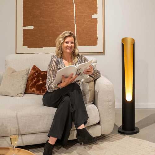 Atmooz vloerlamp Nori - zwart - Ø 25 x H 110 cm - E27
