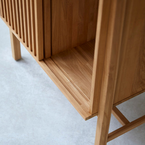 Tikamoon Dressoir van massief teakhout en premium terrazzo 80 cm - Naturel