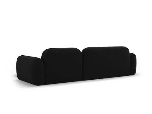 Cosmopolitan Design Modulaire hoekbank rechts Sydney 4-zits, flueel, zwart - 165x275x70cm
