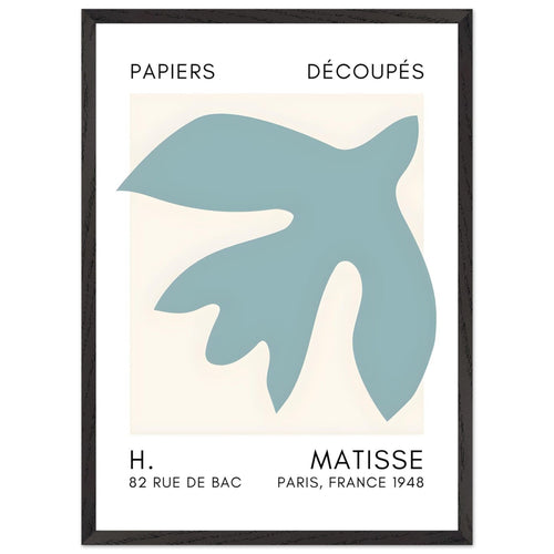 Artfulprints Poster met Lijst Matisse – Floating forms turquoise   - 50x70 cm - Turquoise
