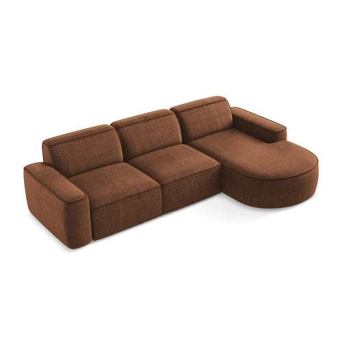 LaMiaSofa hoekbank rechts Melissa - textuurstof - terracotta - 284x166x70