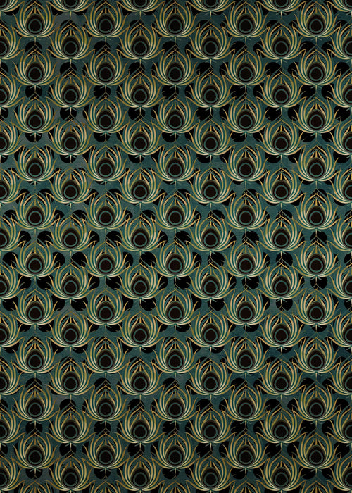 Sanders & Sanders fotobehang pauwenveren groen en blauw - 200 x 280 cm - 611835 - vtwonen shop