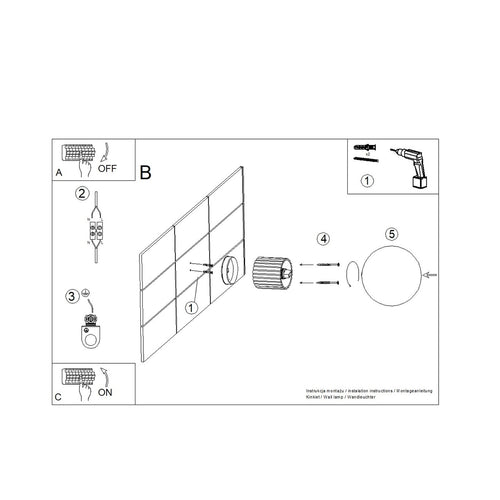 Sollux Lighting Wandlamp HALO rode okra IP44 - 12x17x12cm