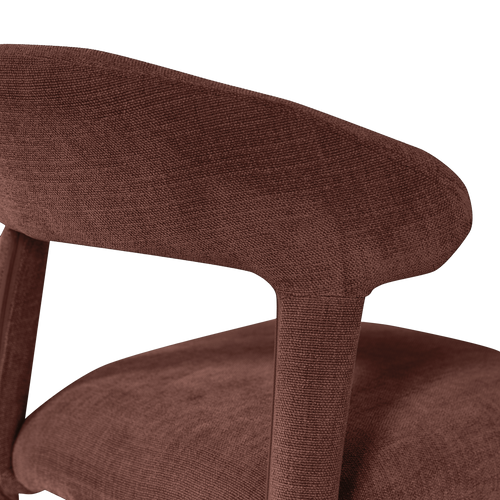 WOOOD eetkamerstoel Sile - Linnenlook - Bordeauxrood - Set Van 2 - 80x57x55