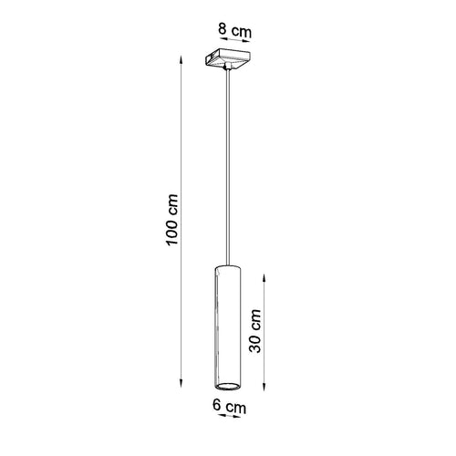 Sollux Lighting Hanglamp LAGOS 1 ultramarijn - 8x8x100cm
