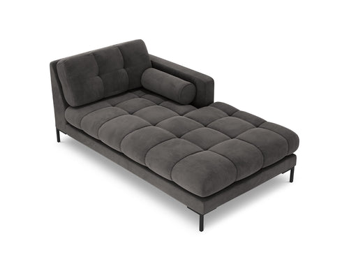 Cosmopolitan Design rechter chaise longue Bali flueel, donkergrijs - 185x102x75cm
