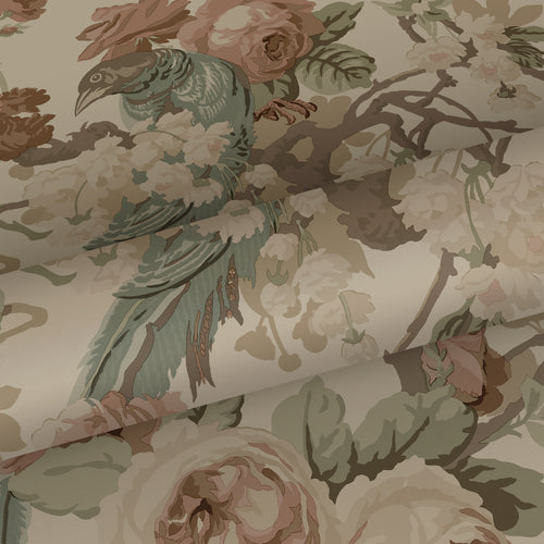 ESTAhome behang bloemen en vogels beige - 50 x 900 cm - 139808