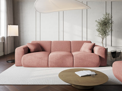 Cosmopolitan Design Bank Nolio 3-zits, chenille, roze - 95x235x72cm
