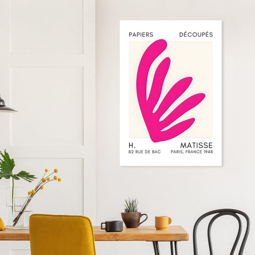 Artfulprints Poster met Lijst Matisse – Aquatic impression pink   - A4 21x29.7 cm - Roze