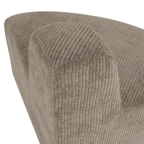 WOOOD eetbank hoek rond rugleuning Mojo Base - Rib - Donkerzand - 83x76x76
