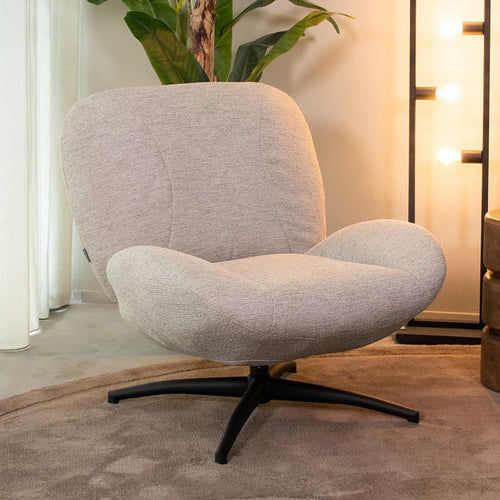 LABEL51 Fauteuil Clayton - Naturel Stof - Draaibaar