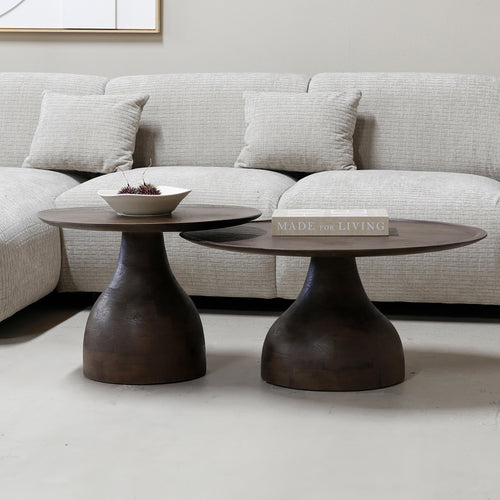 Giga Meubel Salontafel Joji - Rond - Mangohout - 60cm - vtwonen shop