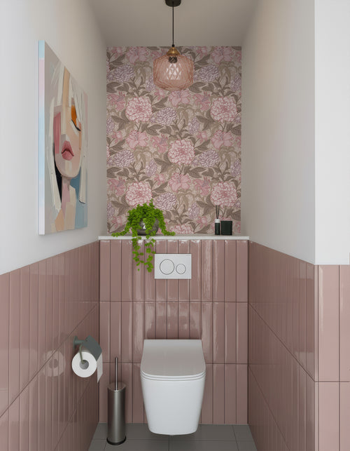 ESTAhome behang vintage bloemen licht mauve paars - 50 x 900 cm - 131849