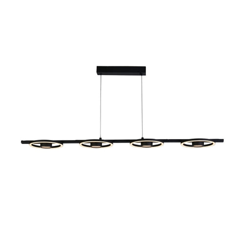 Searchlight Space 4-lichts LED-balk plafondlamp, zwart metaal