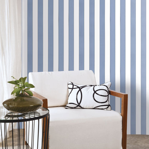 Sanders & Sanders behang strepen blauw en wit - 53 cm x 10.05 m - 640718