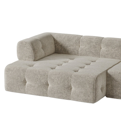 Sia Home - Hoekbanken links CHARLIE - Chenille fluweel - Mol - 238cm