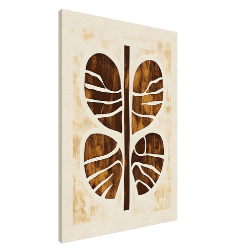 Artfulprints Canvas Boho – Rooted form canvas - 50x70 cm - Bruin