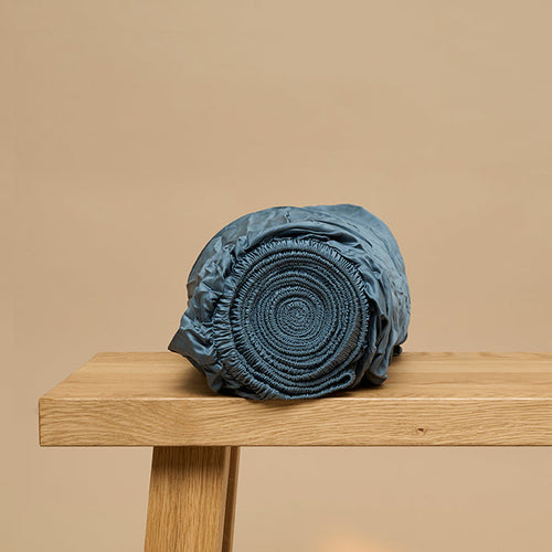 Coco & Cici - Bamboe Hoeslaken Ocean Blue - Topper 180x210x10