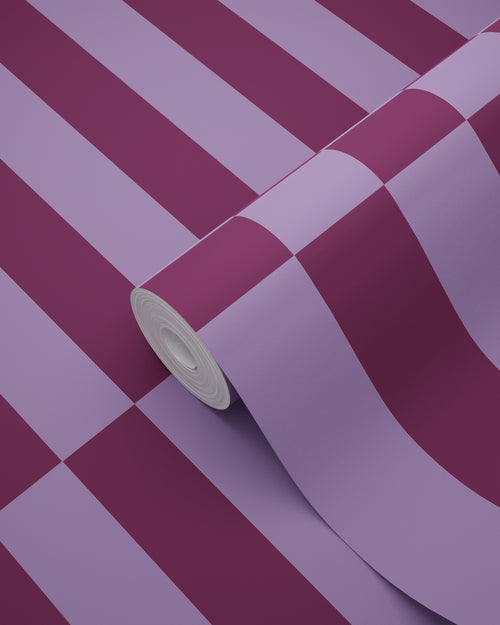 ESTAhome behang strepen aubergine paars - 50 x 900 cm - 131423 - vtwonen shop