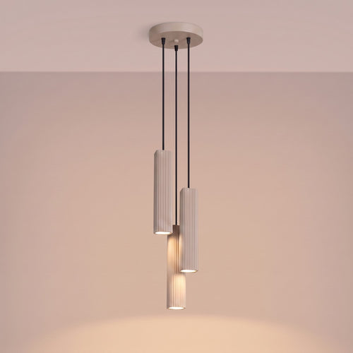 Sollux Lighting Hanglamp RAYO 3P taupe - 20x20x108cm