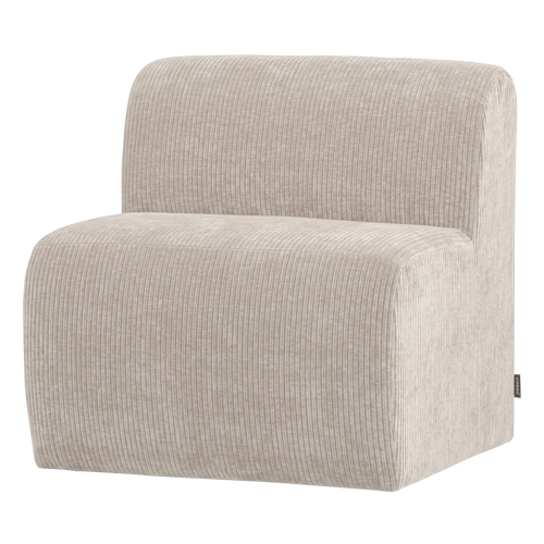 WOOOD eetbank 84 cm rugleuning Mojo Base - Rib - Ecru - 83x84x76