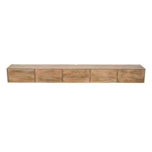 StarFurn Zwevend Tv-meubel Vision - Naturel Hout - 280x35x30cm - vtwonen shop