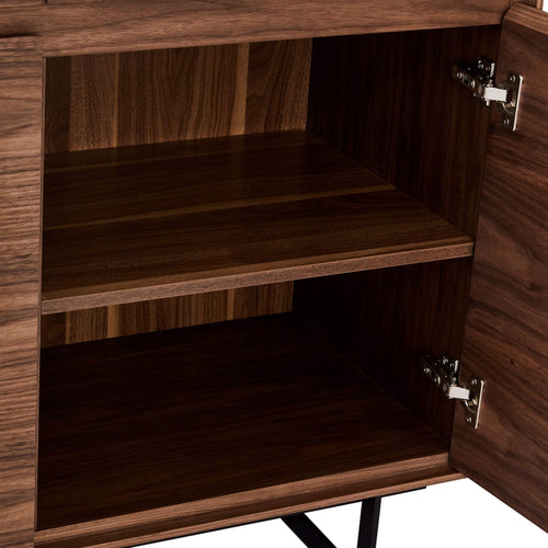 Furnhouse vitrinekast Tokyo - Amerikaanse walnoot - MDF, Amerikaans walnootfineer - 45x110x190
