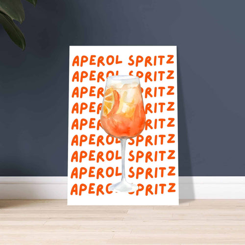 Artfulprints Poster Aperol Spritz - Written behind the glass   - 50x70 cm - Oranje