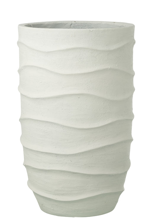 J-Line bloempot Golf + Buiten zand - steen - wit - extra large