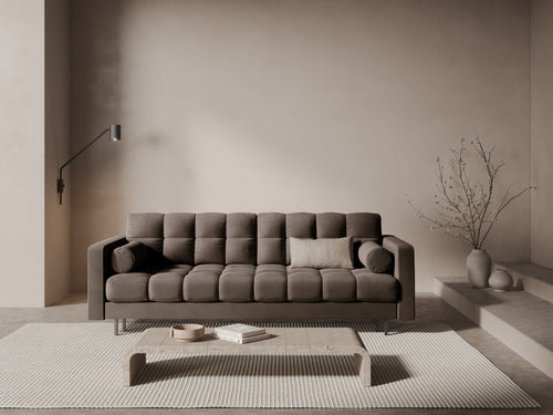 Cosmopolitan Design Slaapbank met opbergdoos Bali 3-zits, flueel chocolade - 84x222x105cm