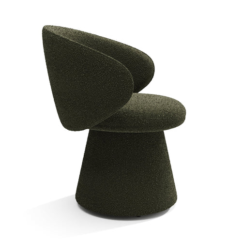 Sia Home - Eetkamerstoelen FLARE - Bouclette stof - Kaki groen - 54cm - vtwonen shop