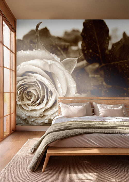 Sanders & Sanders fotobehang bloemen beige - 360 x 254 cm - 600367