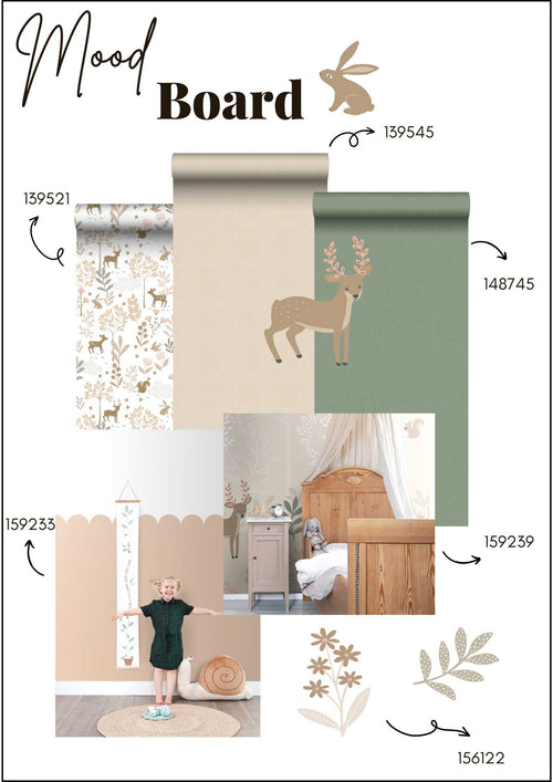 ESTAhome muursticker hertjes beige en roze - 33 x 47.5 cm - 156122 - vtwonen shop