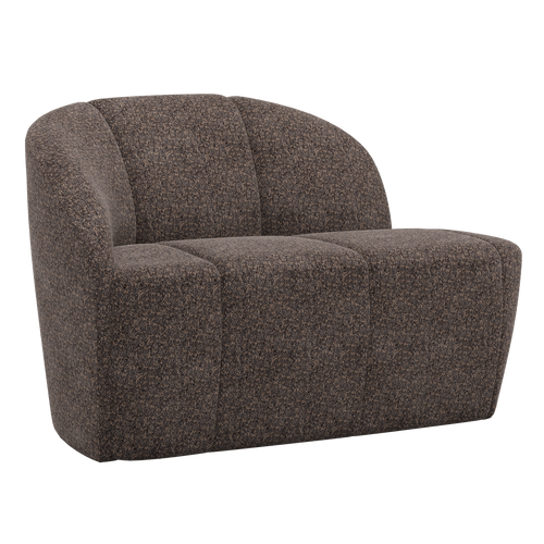 WOOOD 2-zits bankje links Mojo - Wollig - Bruin - 73x112x77