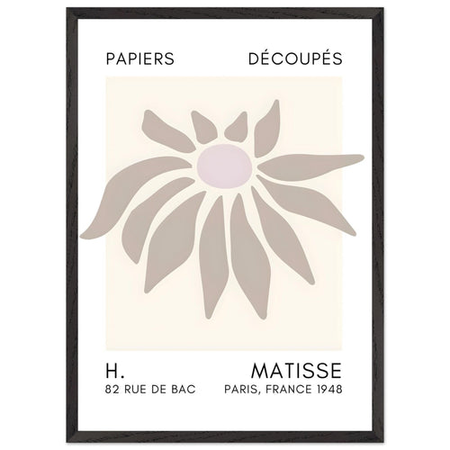 Artfulprints Poster met Lijst Matisse – Deep sea dance grey   - 50x70 cm - Grijs