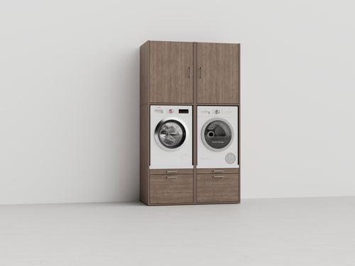 Wastoren® wasmachinekast - Twin Collection 4.3-E - naturel eiken - 134 x 233 x 65 cm