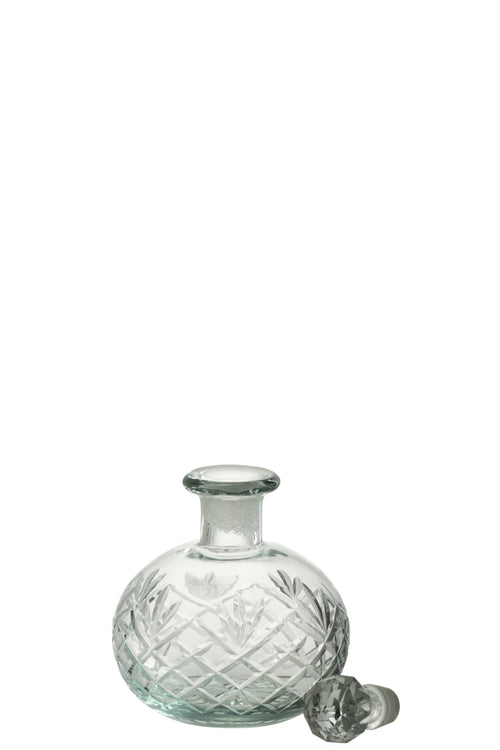 J-Line decoratie fles Line - glas - transparant - medium